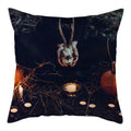 Axyaa Nightmare Pumpkin Ghost Print Linen Throw Pillow Cover for Home Sofa, 45x45cm