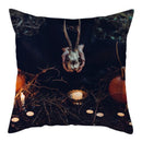 Axyaa Nightmare Pumpkin Ghost Print Linen Throw Pillow Cover for Home Sofa, 45x45cm