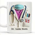 Axyaa Personalized Doctor Nurse Ceramic Mug with Custom Name & Hospital Logo