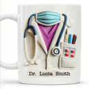 Axyaa Personalized Doctor Nurse Ceramic Mug with Custom Name & Hospital Logo