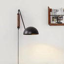 Axyaa Swing Arm Wall Sconce Iron Lampshade Black White Nordic Bedroom Bedside Light