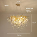 Axyaa Golden Crystal Tear Drop Ceiling Light for Living Room & Bedroom
