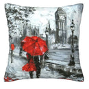Axyaa Towers Pattern Cushion Cover for Sofa, Bedroom, Car - Home Decor Couple With Umbrella