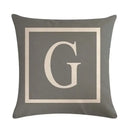 Axyaa Gray Alphabet Decorative Pillow Cover 45x45cm