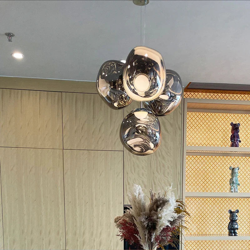 Axyaa Stainless Steel Dining Room LED Chandelier Ceiling Pendant Lamp