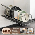Axyaa Pot Lid Storage Rack: Under Cabinet Sliding Organizer for Pots, Pans, and Dishes