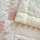 Axyaa Double Layer Geometric Jacquard Fleece Blanket: Thick & Warm Sofa Throw for Autumn/Winter