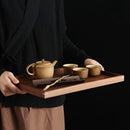 Axyaa Solid Wood Tea Tray - Elegant Snack Tray for Living Room & Dining Table
