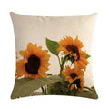 Axyaa Sunflower Pattern Linen Throw Pillow - 45*45cm