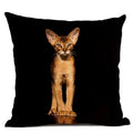 Axyaa Cat Pattern Cushion Cover 45x45cm Linen Pillowcase for Home Sofa Art Decor