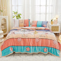 Axyaa Nordic Flower Print Plush Flannel Blanket, Soft Throw for Sofa Couch Bed