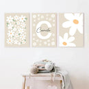 Axyaa Daisy Custom Name Poster Nursery Wall Art Kids Room Decor