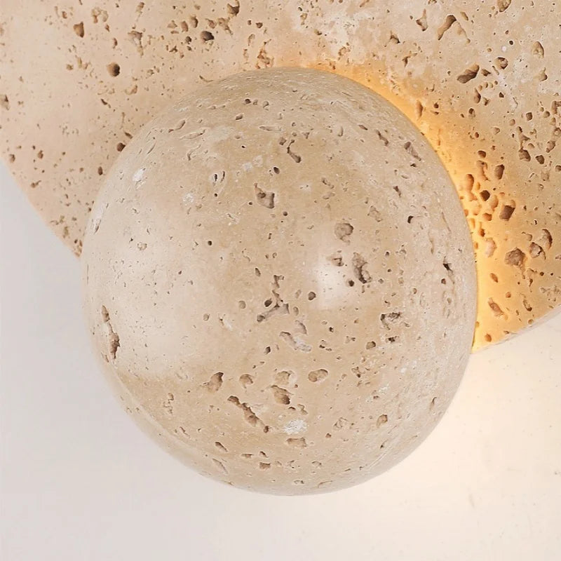 Axyaa LED Pull Chain Wall Light Yellow Travertine Stair Lamp