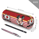 Axyaa Mickey Mouse Minnie Leather Pencil Case for Students - Big Capacity Zipper Pen Holder