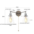Axyaa Vintage Industrial Wall Light with Pull Chain Switch