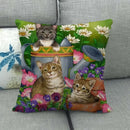 Axyaa Cat Garden Relax Pillowcase