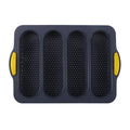 Axyaa 4-Grid Silicone French Bread Baking Mold - Nonstick Baguette Tray