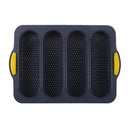 Axyaa 4-Grid Silicone French Bread Baking Mold - Nonstick Baguette Tray