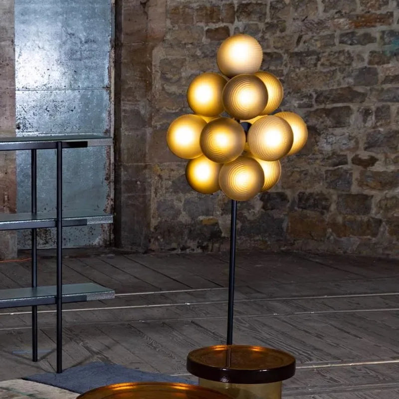 Nordic Stella Grape Floor Lamp by Axyaa: Modern Glass Bubble LED Fixture for Home Decor