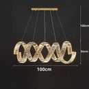 Axyaa Modern Luxury LED Spiral Crystal Chandelier for Dining Room
