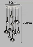 Axyaa Crystal Chandelier Stair Pendant Lamp Living Room Pendant Lights Interior Lighting
