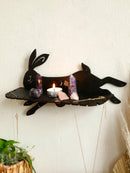 Axyaa Gothic Black Rabbit Moon Crystal Shelf Boho Decor Shelf Wall Ledge