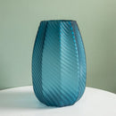 Axyaa Blue Glass Vase - Modern, Elegant Home Decor & Flower Arrangement