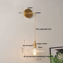 Axyaa Vintage Glass Wall Light with Adjustable LED and Pull Chain Switch