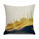 Axyaa Eid Mubarak Ramadan Cushion Cover - Moon Lantern Pattern Decor