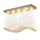 Axyaa Nordic Crystal LED Rectangle Chandelier for Modern Home, Office, and Hotel Lighting