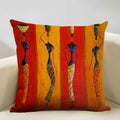 Axyaa African Oil Painting Sofa Pillow Case - Unique Living Room Decor