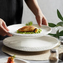 Axyaa Ceramic White Steak Plate Spaghetti Set - High-Value Club Tableware