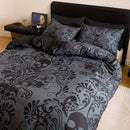 Axyaa Black Floral Duvet Cover Set: Soft, Breathable, All Seasons 3-Piece Set