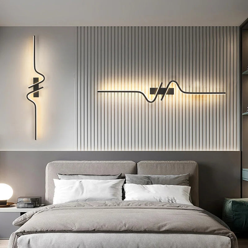 Axyaa Golden LED Wall Lamp for Living Room Bedroom Home Decor