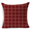 Axyaa Red Striped Plaid Linen Cushion Cover 45X45CM Home Pillow Case