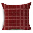 Axyaa Red Striped Plaid Linen Cushion Cover 45X45CM Home Pillow Case