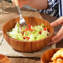Axyaa Acacia Wood Salad Bowl 15" - Japanese Style Wooden Tableware