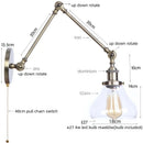 Axyaa Adjustable LED Glass Swing Arm Wall Lamps