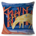 Axyaa Cartoon Deer Pillowcase - 45*45cm Linen Cushion for Home Decor