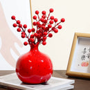 Axyaa Pomegranate Ceramic Vase: Kiln Transformed Flower Arrangement Figurine