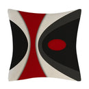 Axyaa Black Red Geometric Abstract Cushion Cover for Stylish Home Decor