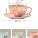 Axyaa Ceramic Beauty Cup Set for Afternoon Tea and Coffee - Petal High Refreshment