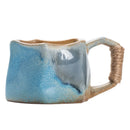 Axyaa Irregular Rope Ceramic Coffee Cup Set Retro Japanese Style Tea Mug