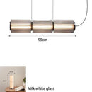Nordic Glass Pendant Light by Axyaa - Smoke White Glass - LED Desk Lamp