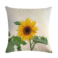 Axyaa Sunflower Pattern Linen Throw Pillow - 45*45cm