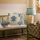 Axyaa Ethnic Floral Pillow Cover - Vintage Blue Flower Embroidery - 45x45cm