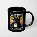 Axyaa Cat Mug 11oz Funny Cats Black Ceramic Coffee Office Tea Cup