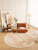 Axyaa Plush Retro Living Room Round Carpet: Soft Fluffy Rug for Bedroom & Cloakroom