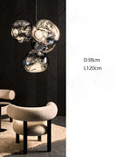 Axyaa Stainless Steel Ceiling Chandelier: Nordic LED Pendant Lamp for Dining & Living Room