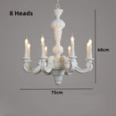 Axyaa White Woodcarving Chandelier: Antique E14 Candle Light for Living Room Bedroom Kitchen